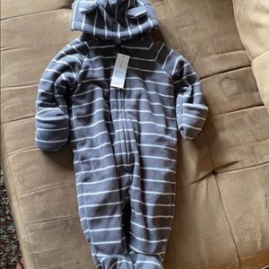Infants winter fleece outing wear. Has bear ears!